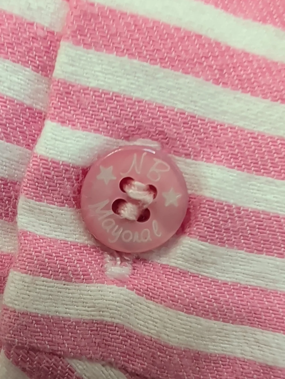 Newborn Mayoral Pink and White Striped Baby Dress
